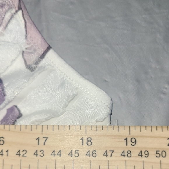 Christopher & Banks Sleeveless Midi Dress Watercolor Purple Pink Floral Ruffle - Picture 2 of 9